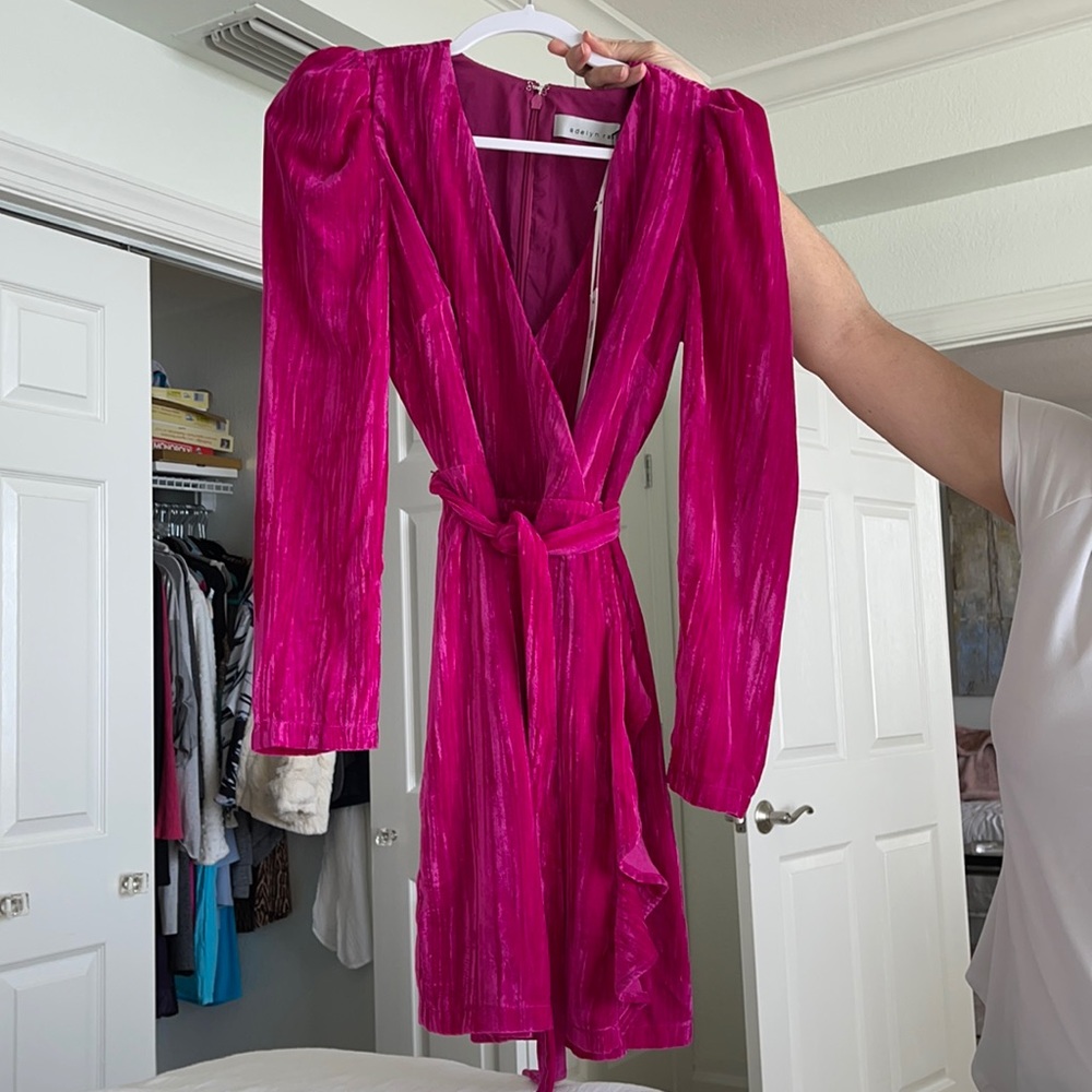 Adelyn Rae Pink Velvet Dress